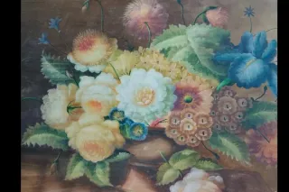 Quadro floreale dipinto a mano