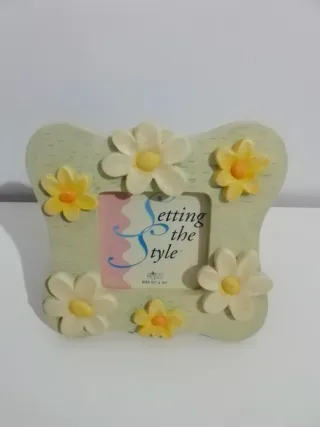 Marco de fotos con flores grandes