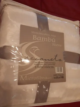 Manta Polar Microfibra Bambú Nieve secaneta