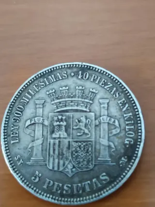 Moneda antigua de 5 Pesetas