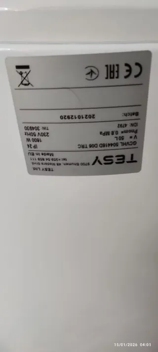 Tesy termo eléctrico 50L