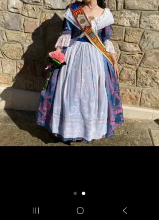 Vestido Fallera Azul y Blanco