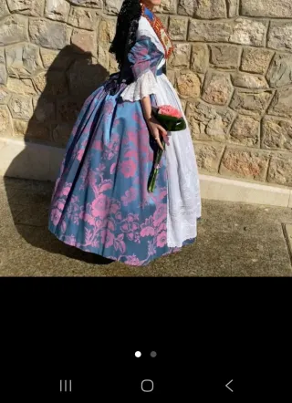 Vestido Fallera Azul y Blanco