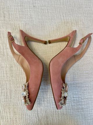 Zapatos Marian Tacon Bajo Pedreria Rosas