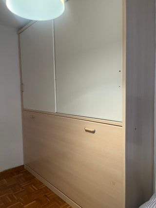 Armario cama abatible 90cm beige/blanco
