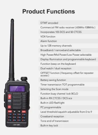 Radio Walkie Talkie Baofeng UV 10R + Accessori