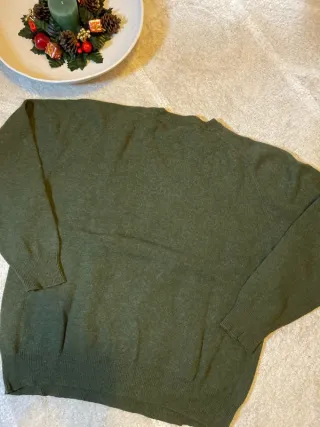 Jersey Dustin verde caqui lana pura