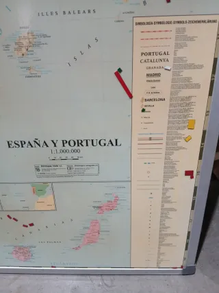 Mapa España y Portugal Aula 1260x1040 imantado