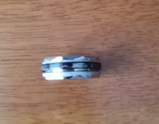 Anillo Antiestrés Plata y Negro