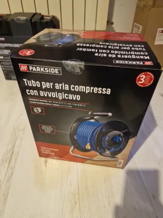 Manguera aire comprimido con tambor Parkside