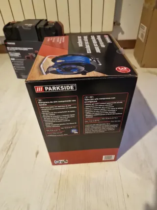 Manguera aire comprimido con tambor Parkside