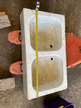 Lavabo doble de mármol natural