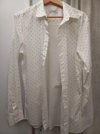 Camisa Puntos Jack&Jones Blanca