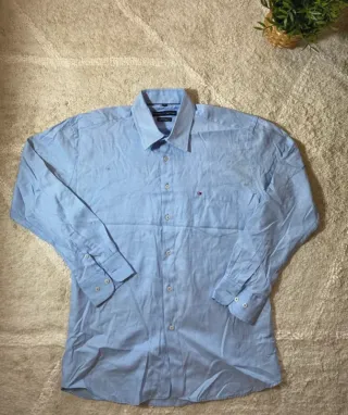 Camisa Tommy Hilfiger Manga Larga Azul