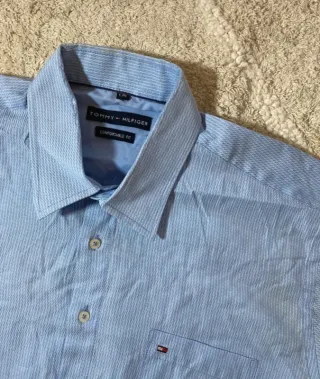 Camisa Tommy Hilfiger Manga Larga Azul