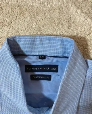 Camisa Tommy Hilfiger Manga Larga Azul