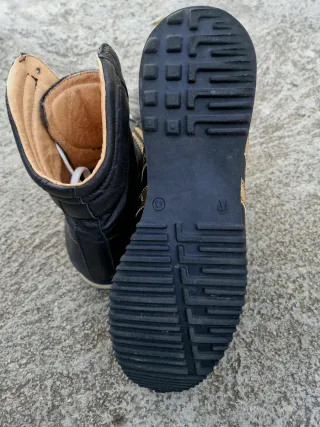 Scarpe uomo alte in pellame  Bulldozer nere oro