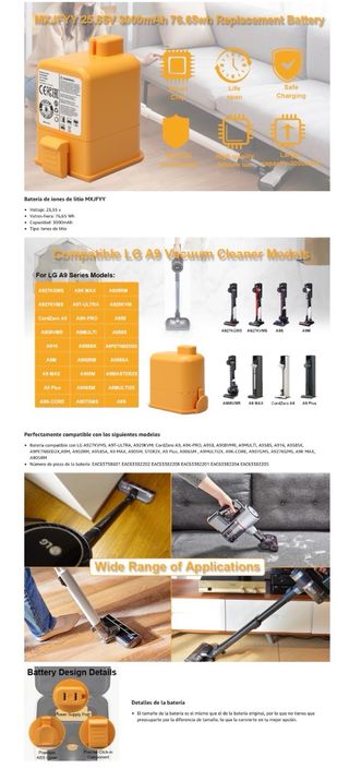 NUEVO! Batería LG CordZero A9 Series