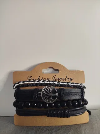 Reloj Negro + Set Pulseras