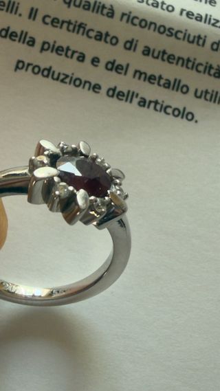 Pendente punto luce rubino + anello rubino