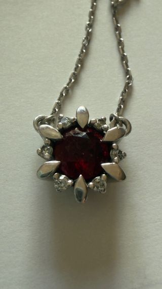 Pendente punto luce rubino + anello rubino