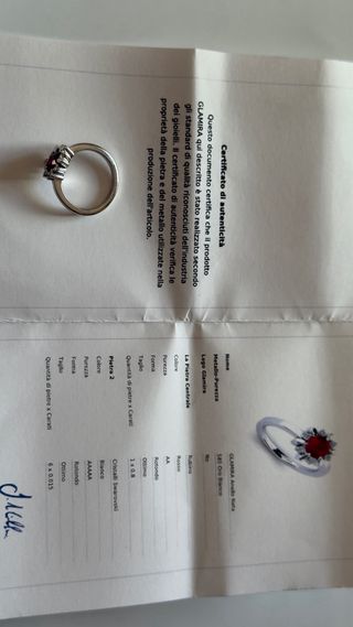 Pendente punto luce rubino + anello rubino