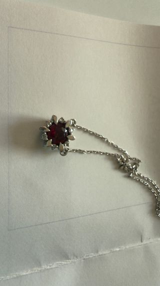 Pendente punto luce rubino + anello rubino