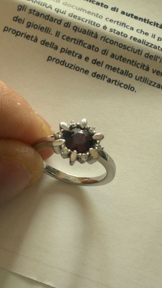 Pendente punto luce rubino + anello rubino