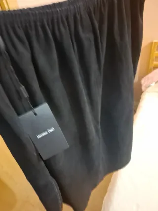 Falda Massimo Dutti Negra Suede