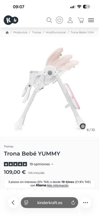 Trona Bebé Kinderkraft YUMMY