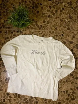 Bench Sudadera Blanca Plateada Y2K