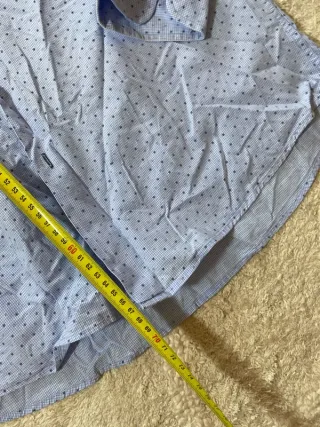 Camisa Celio Azul Estampada Manga Larga Talla L