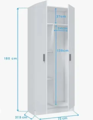 Armario escobero blanco montado