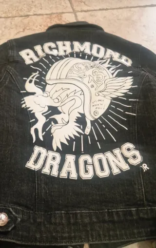 Giacca in denim con stampa bambini