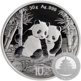 Moneda plata Panda 2026 Ag.999