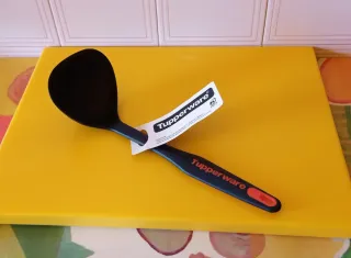 Concha Sopa Tupperware Plástico Preto/Vermelho