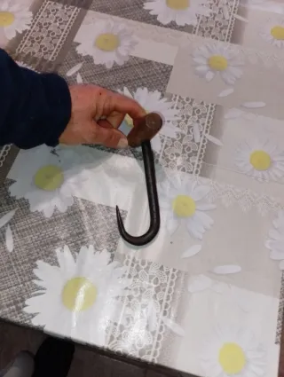 Gancio con manico in legno vintage