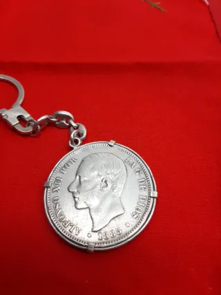 Llavero Moneda Plata Alfonso XIII 1885