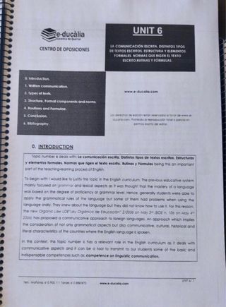 Temario Educalia Oposiciones Ingles secundaria