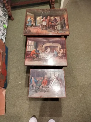 Mesas Camilla Vintage Escenas Venecianas original