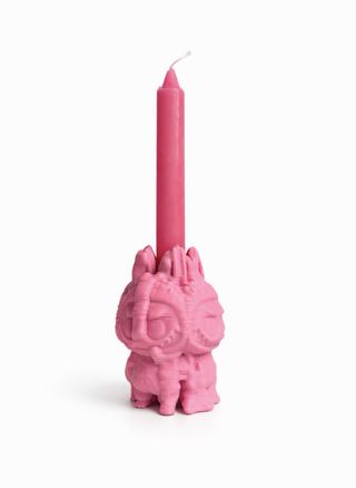 Candelabro Labubu 3D Efecto Cera Rosa