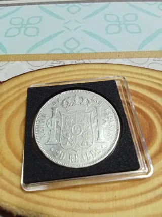 Moneda Isabel II 20 Reales 1855 Plata