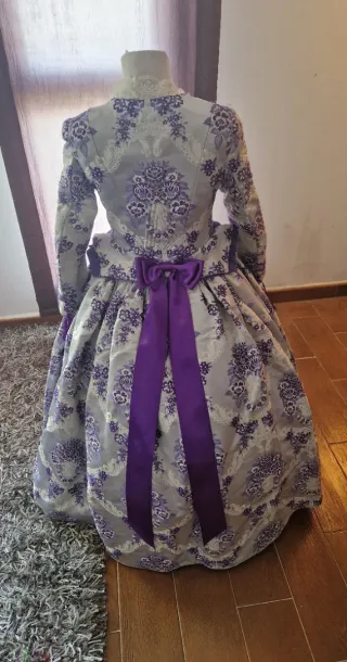 Traje Fallera Niña Morado y plata