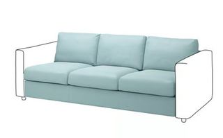 VIMLE Fodera divano 3 posti Saxemara azzurro