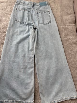 Pantalones vaqueros azul, azul claro, negro anchos