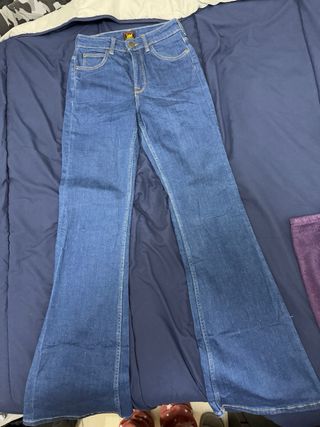 Pantalón vaquero flare Lee mujer azul