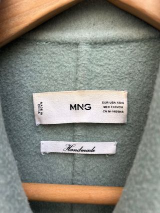 Abrigo lana verde Mango XS/S