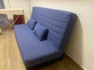 Sofá Cama Azul y Negro