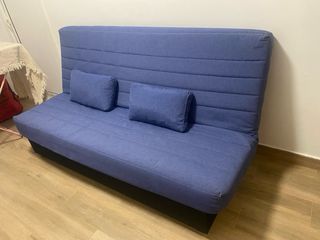 Sofá Cama Azul y Negro