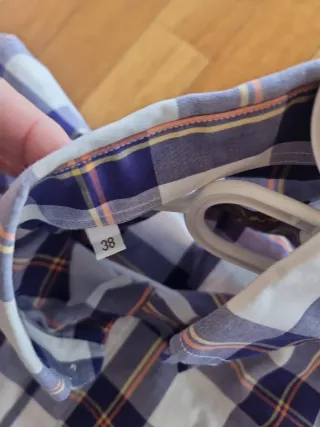 Camisa cuadros Ganso azul y blanco